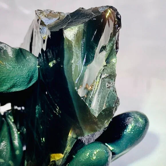 Rainbow Obsidian Rough Raw Lapidary Glass Butte Oregon Rare Purple Green 5 oz. - Picture 8 of 13